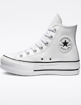 Zapatillas Converse Bota Plataforma Piel Blancas