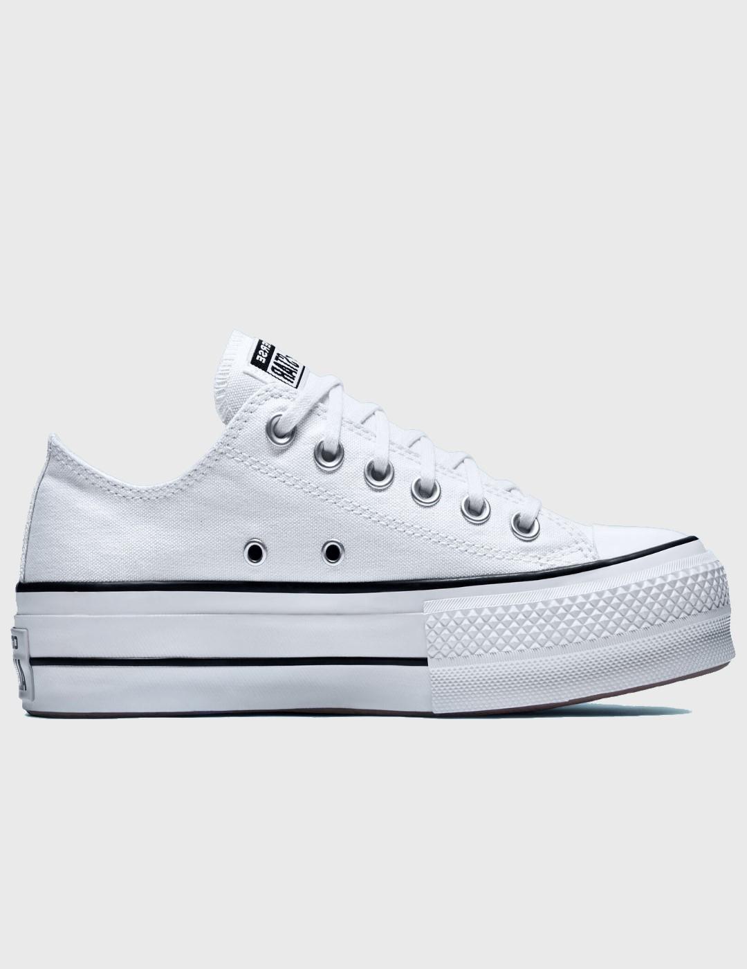 Zapatillas Converse plataforma lona blanca mujer