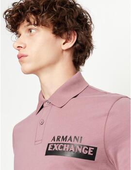 Polo Armani Exchange rosa logo para hombre