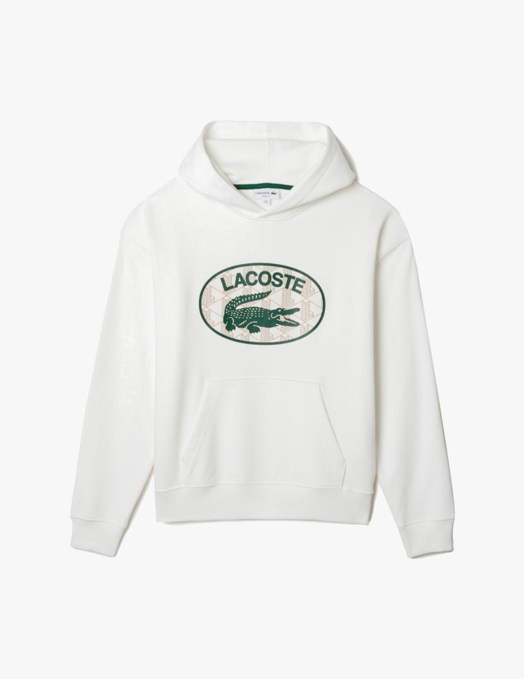 Depresión Para editar leyendo Sudadera Lacoste big coco blanca para hombre