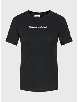 Camiseta Tommy Jeans basica negra para mujer