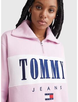 Vestido sudadera Tommy Jeans rosa para mujer