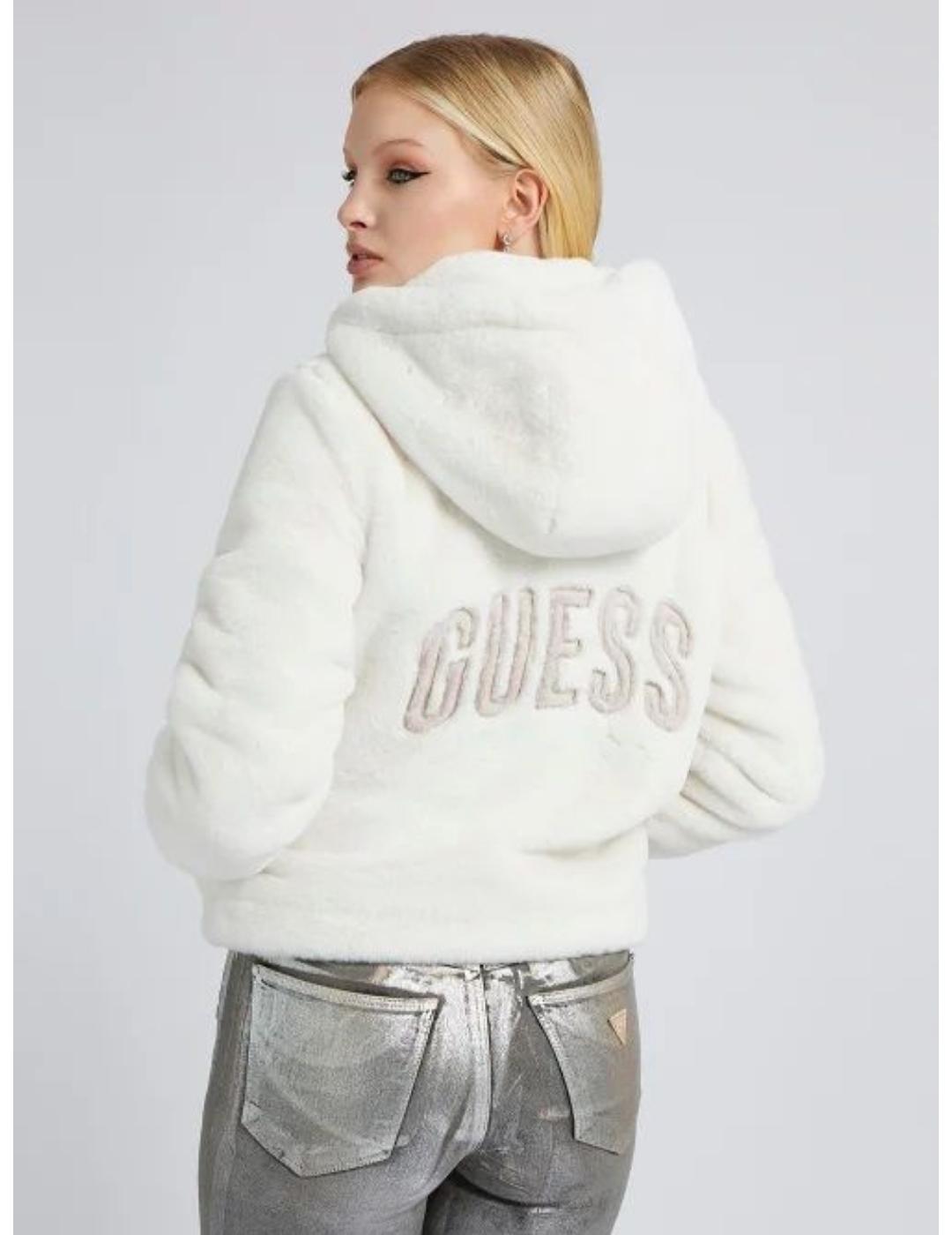 Guess eco fur blanca para mujer