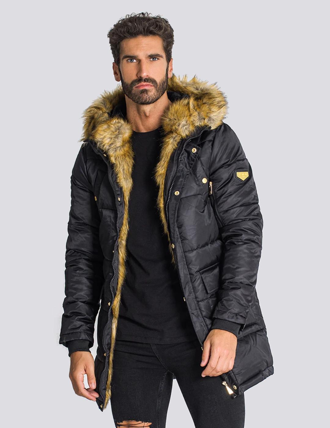 Parka Gianni Kavanagh negra para hombre