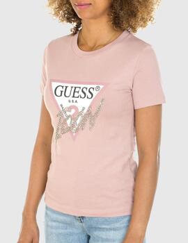Camiseta Guess rosa icon para mujer