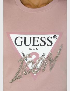 Camiseta Guess rosa icon para mujer