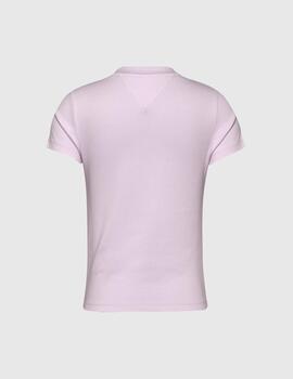Camiseta Tommy Jeans basica rosa para mujer