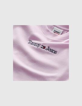 Camiseta Tommy Jeans basica rosa para mujer