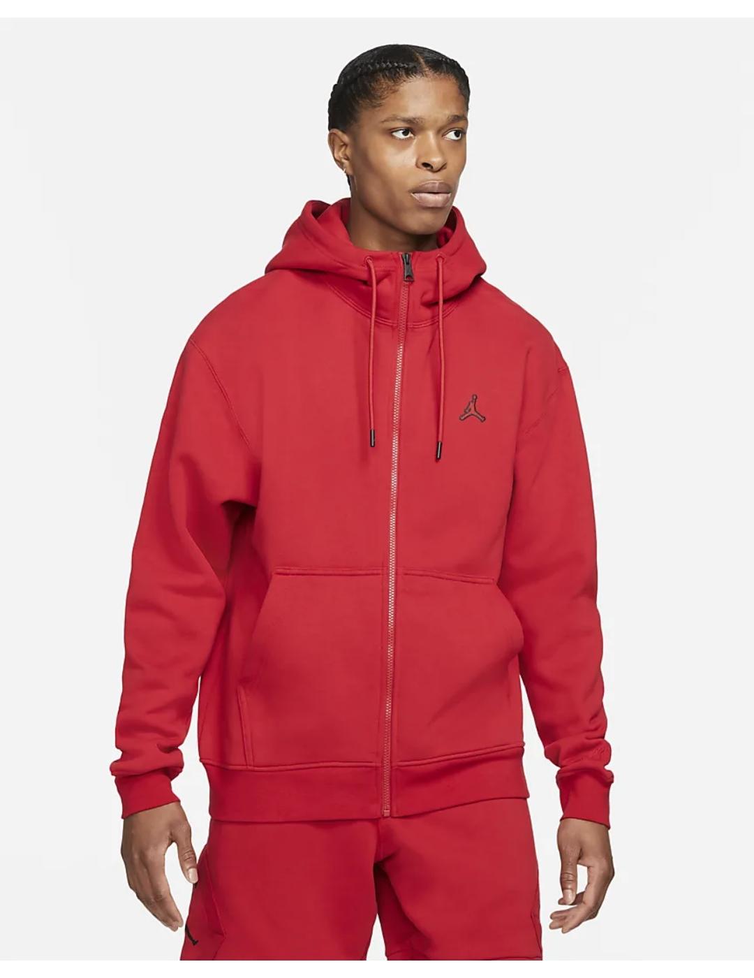 Sudadera roja básica con capucha de felpa de Jordan