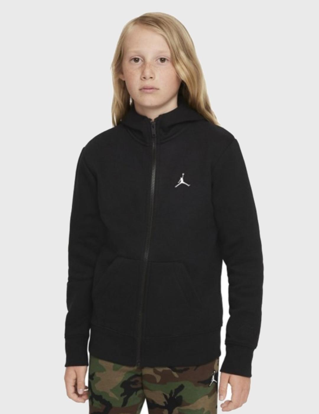 Sudadera con cremallera Jordan negra para ni o