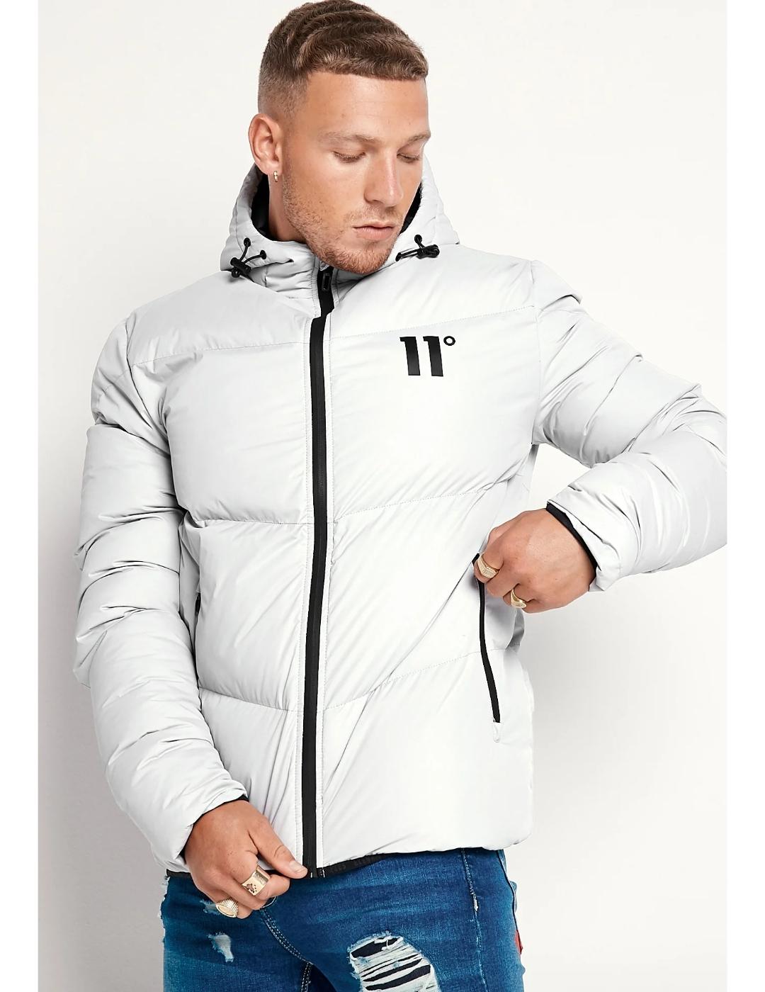 Chaqueta Eleven Degrees puffer blanca para hombre