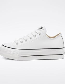 Zapatillas Converse mujer plataforma blancas piel