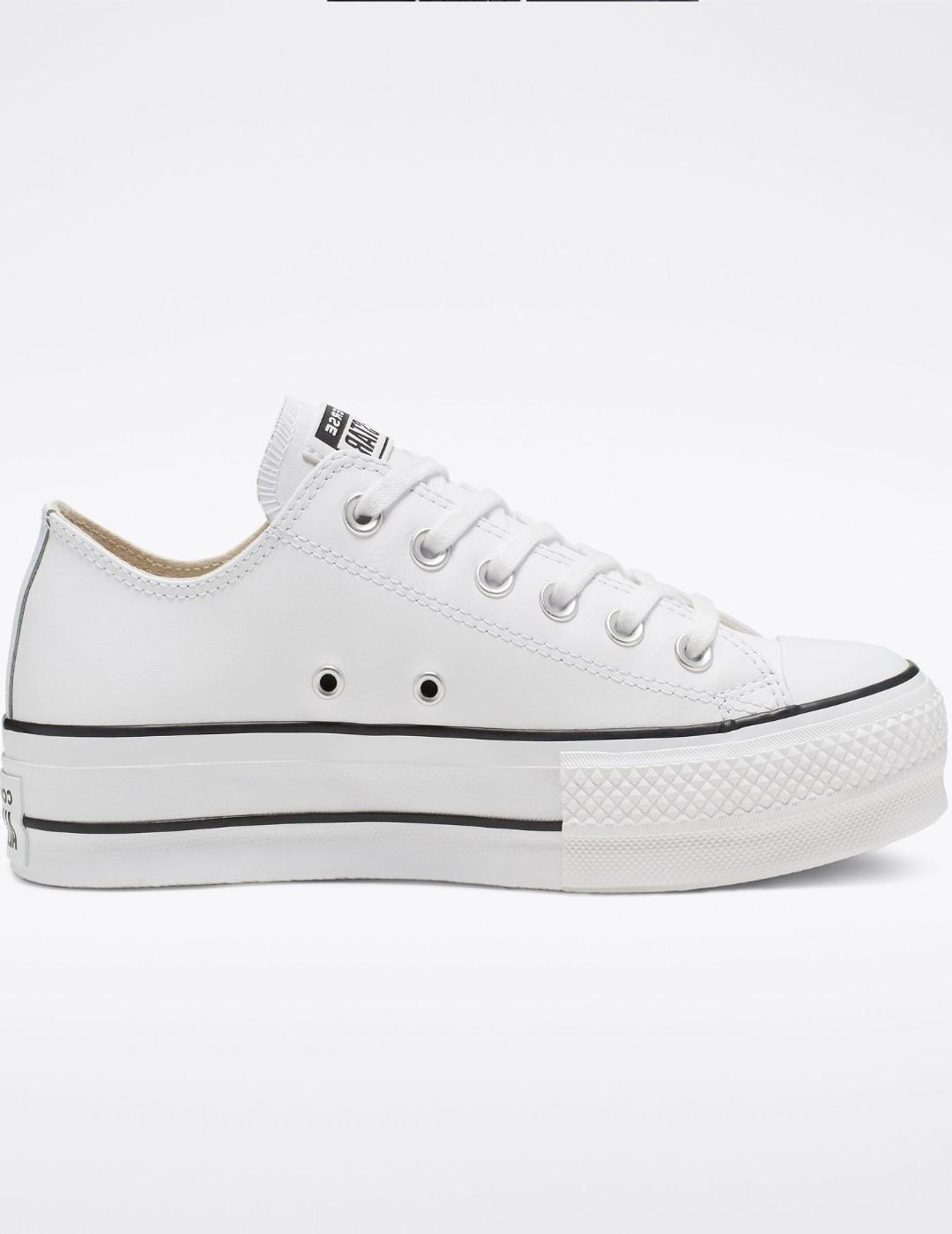 Zapatillas Converse mujer plataforma blancas piel