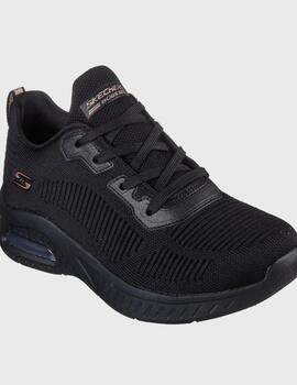 Zapatillas Skechers con camara de aire  negra para mujer