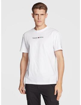 Camiseta Tommy Jeans linear blanca para hombre