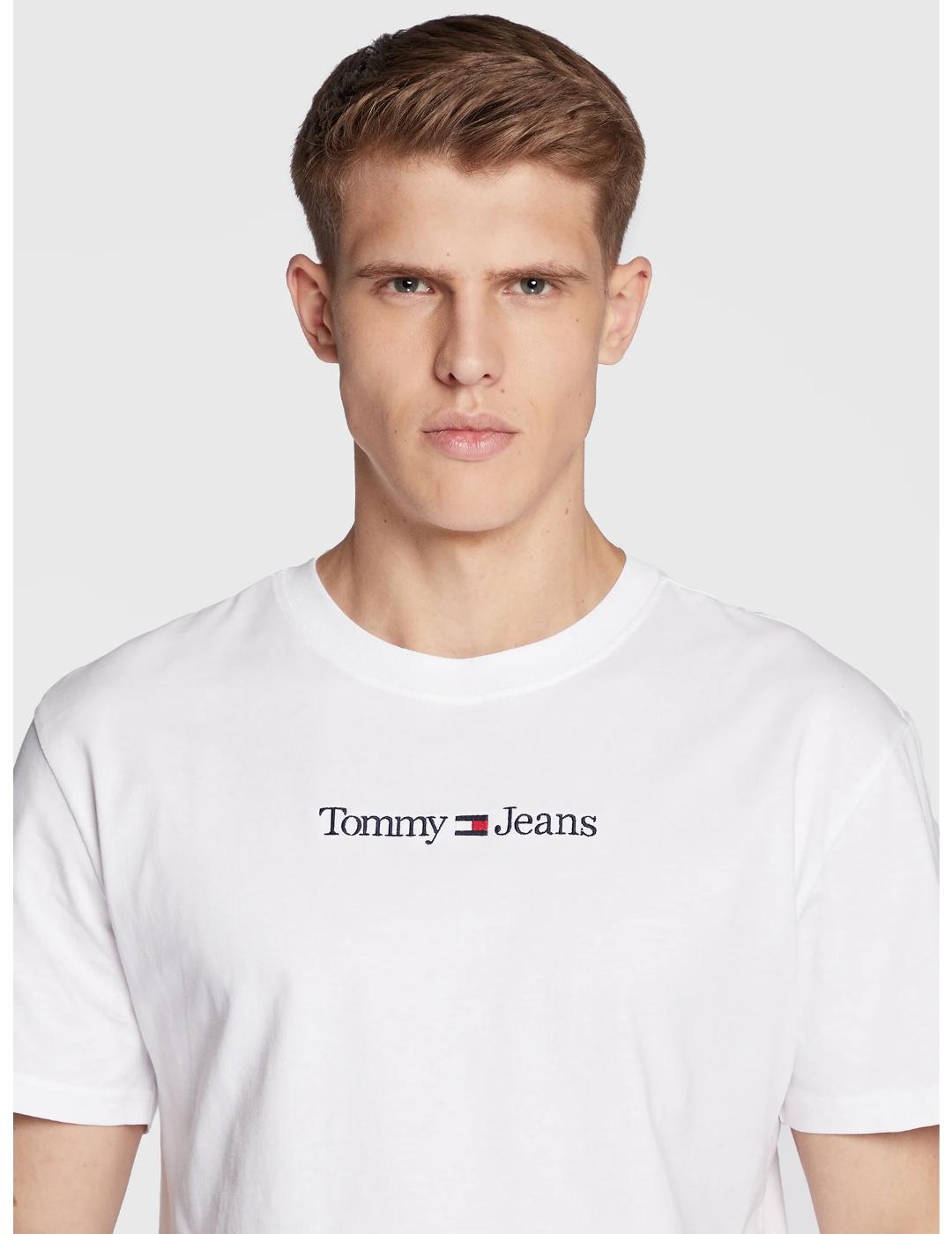 Camiseta Tommy Jeans linear blanca para hombre