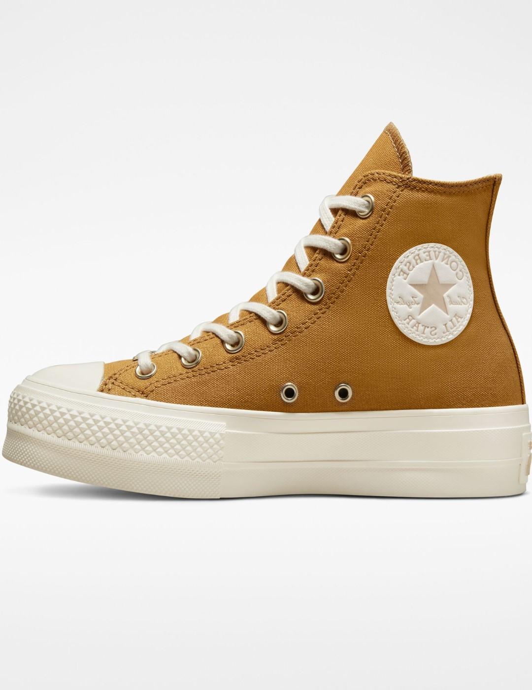 T expedido atractivo Zapatillas Converse Plataforma lona Mostaza para Mujer