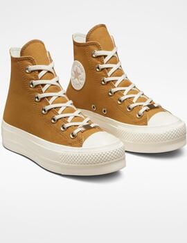 Zapatillas Converse  Plataforma lona Mostaza para Mujer