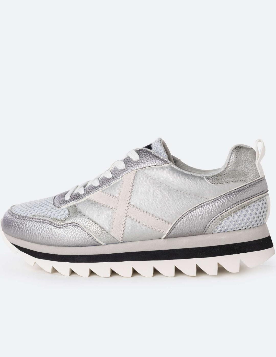 Zapatillas Munich Ripple plata para mujer