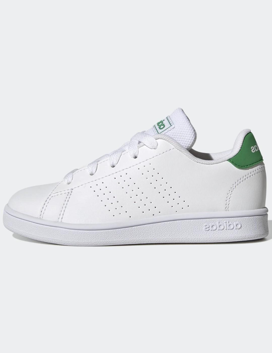 Zapatilla Adidas ADVANTAGE K blanco verde Junior