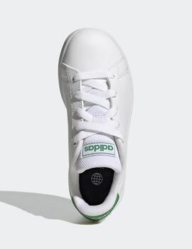 Zapatilla Adidas ADVANTAGE K blanco/verde Junior