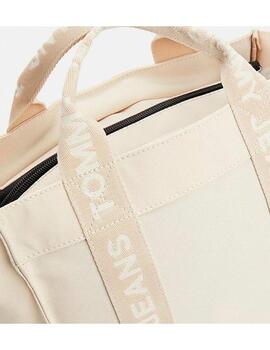 Mini tote bag Tommy Jeans beige para mujer