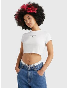 Top Tommy Jeans blanco basico para mujer