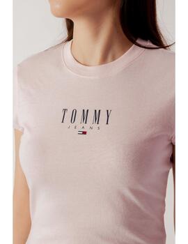 Camiseta Tommy Jeans essential rosa para mujer