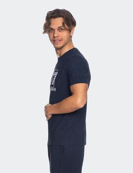 Camiseta EA7 azul marino logo blanco para hombre