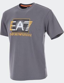 Camiseta EA7 4D gris para hombre