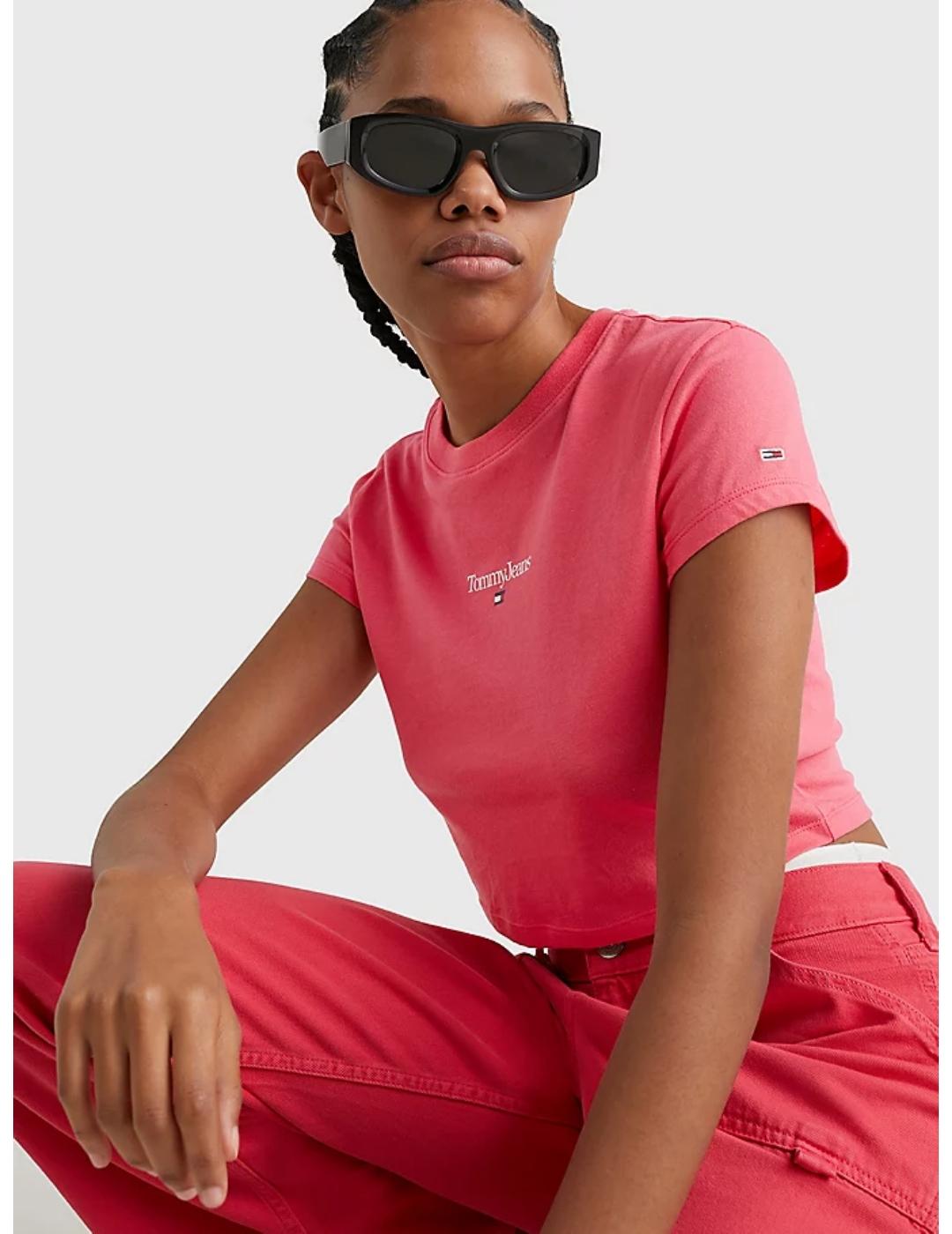 Top Tommy Jeans fucsia para mujer