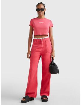 Top Tommy Jeans fucsia para mujer