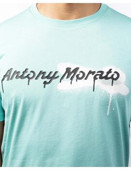 Camiseta Antony Morato azul logo brocha para hombr