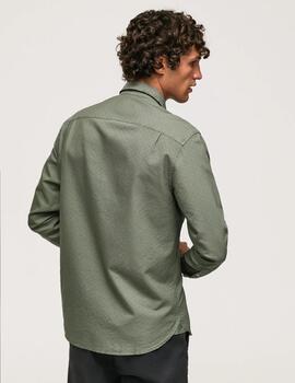 Camisa verde fit regular dobby liam hombre pepe jeans
