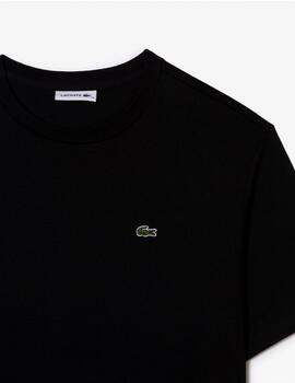 Camiseta Lacoste basica negra para mujer