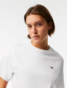 Camiseta Lacoste basica blanca para mujer