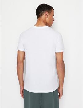 Camiseta Armani Exchange logo camuflaje blanca para hombre
