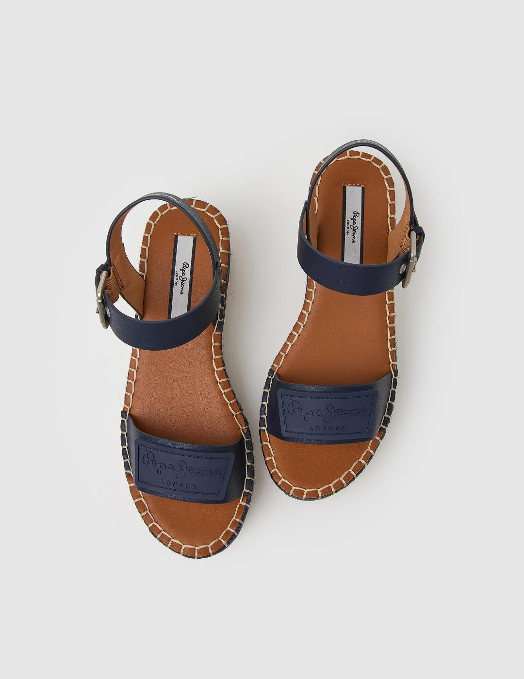 Sandalias azules cuña witney brand mujer pepe jeans