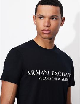 Camiseta Armani Exchange basica azul marino para hombre