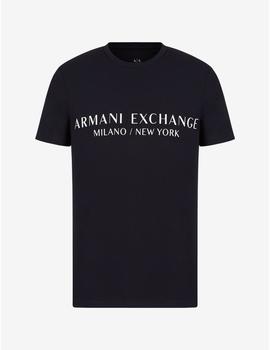 Camiseta Armani Exchange basica azul marino para hombre