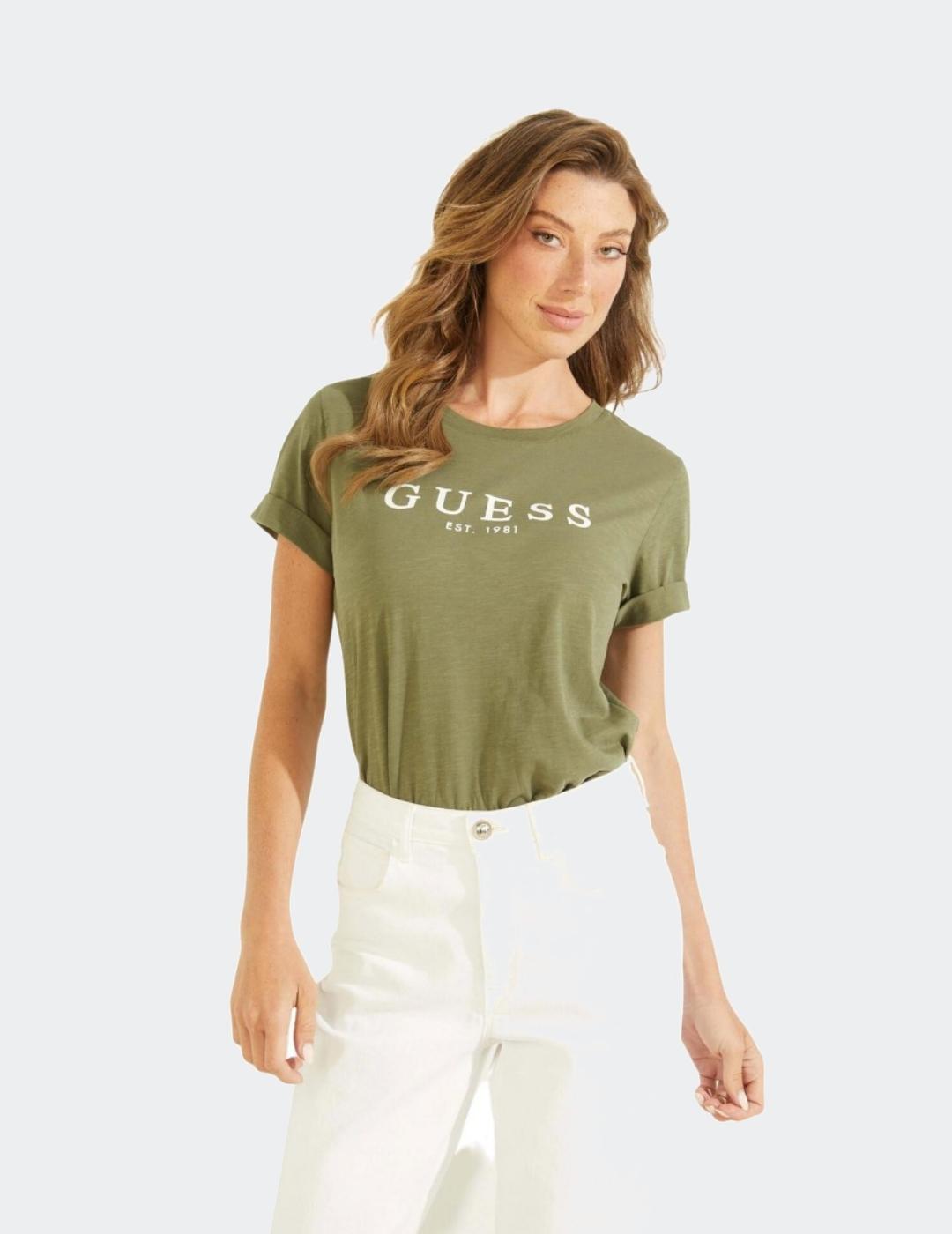 Camiseta Guess verde para mujer