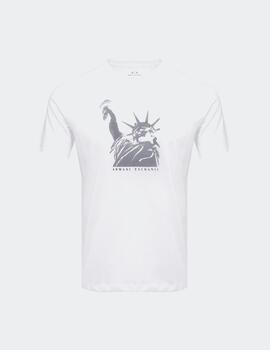 Camiseta Armani Exchange Libertad blanca para homb