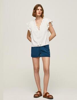 Blusa blanca algodón anaise mujer pepe jeans