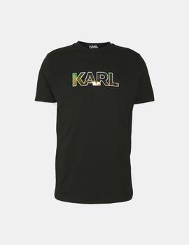 Camiseta Karl Lagerfeld iridiscente negra para hom