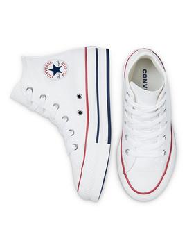 Zapatillas Converse Niña bota plataforma lona  blancas