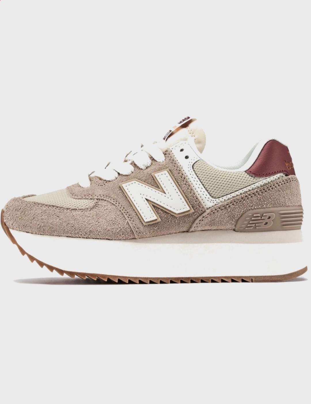 New Balance 574 plataforma mujer marron