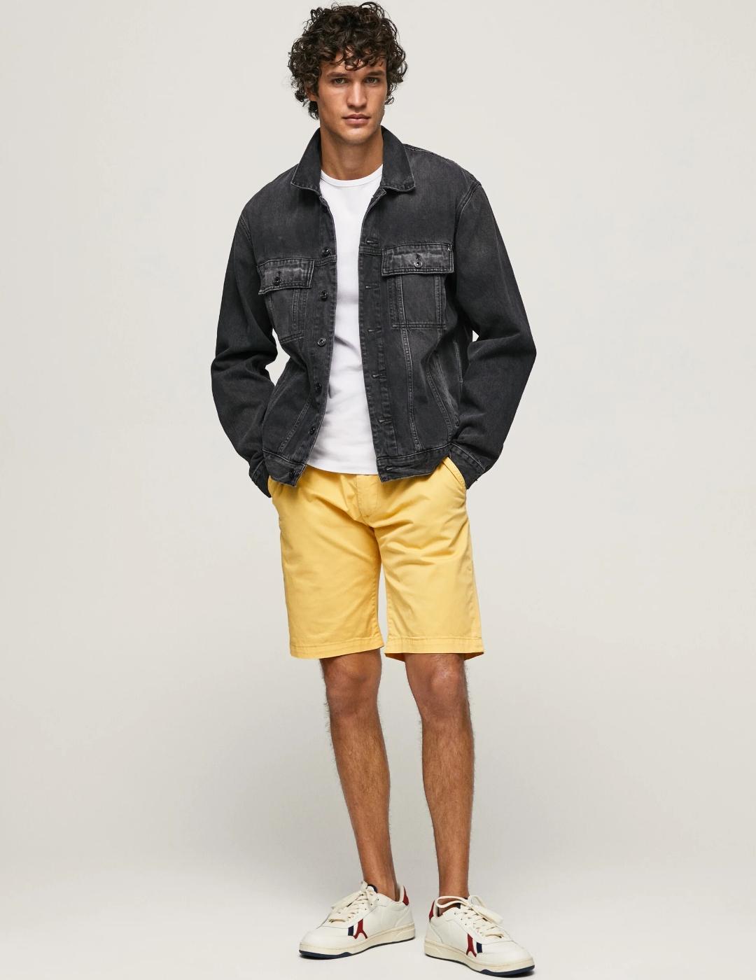 Bermuda chino mc queen short amarillo hombre pepe jeans