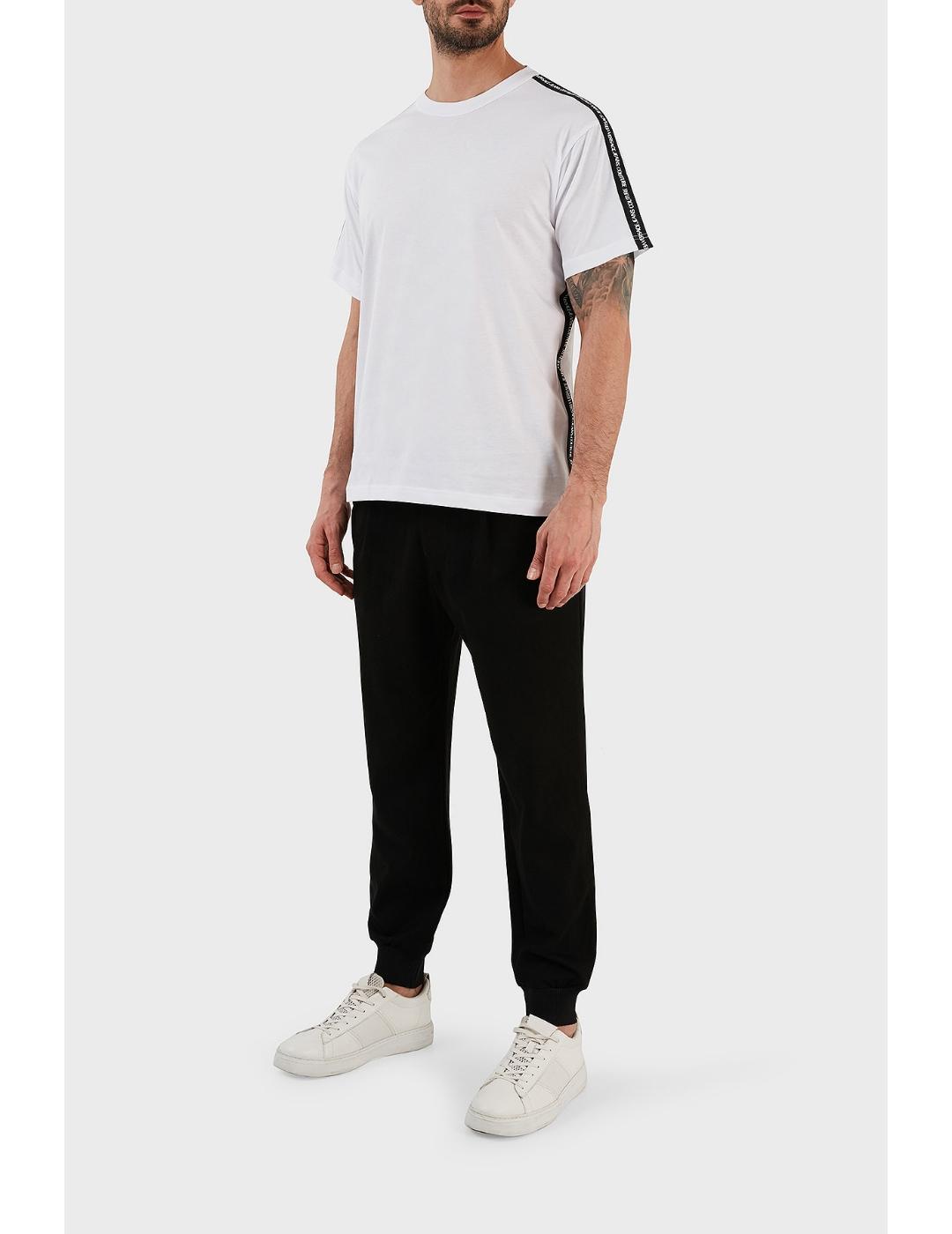 Camiseta Versace Jeans blanca logo tira para hombre