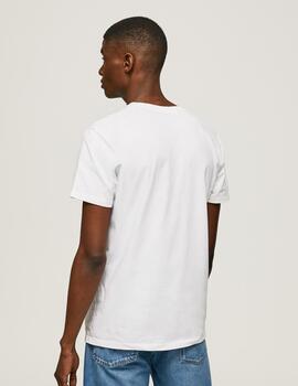 Camiseta blanca Ronell logo estampado hombre pepe jeans