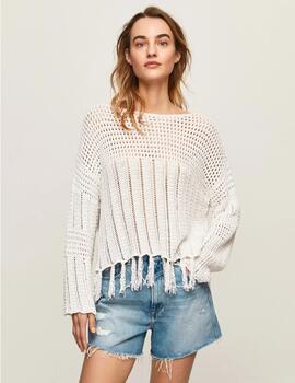 Jersey blanco fit relaxed Farah mujer pepe jeans
